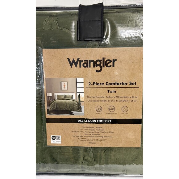 Wrangler Steer Head Green 2-Piece Comforter Set Twin - Picture 3 of 8